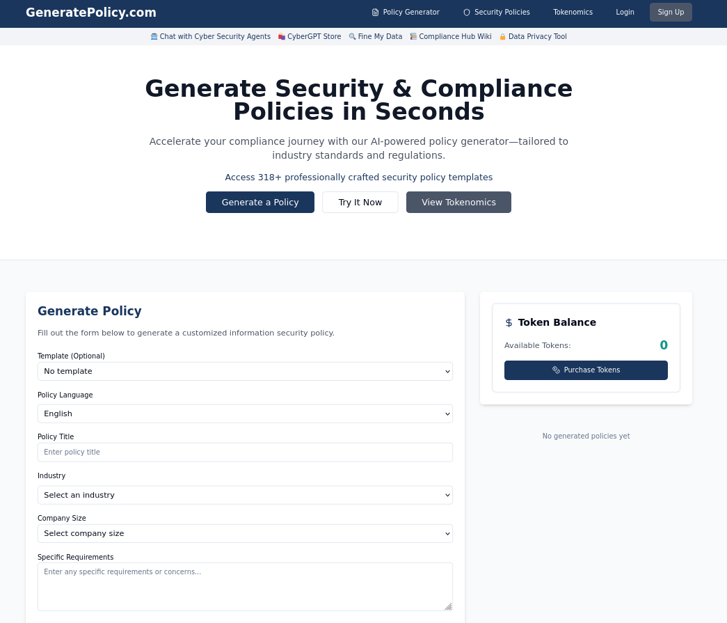 Generate Security & Compliance Policies